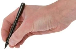 Rick Hinderer Spiral Investigator Pen Stainless Steel, Stonewash Black DLC, Tactical Pen -The Adventure Kit HRK INVP SPR SSBL 04 rick hinderer knives